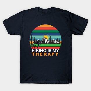Hiking Is My Therapy , traveling , Adventure, retro , vintage T-shirt. T-Shirt